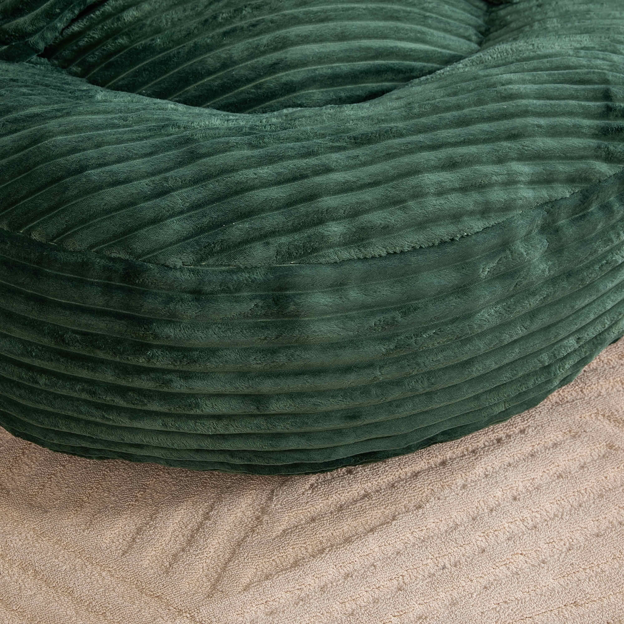 MAYEERTY Bean Bag Chair for Adults, Cozy Corduroy Lounger with High-Density Foam, No Assembly, Emerald