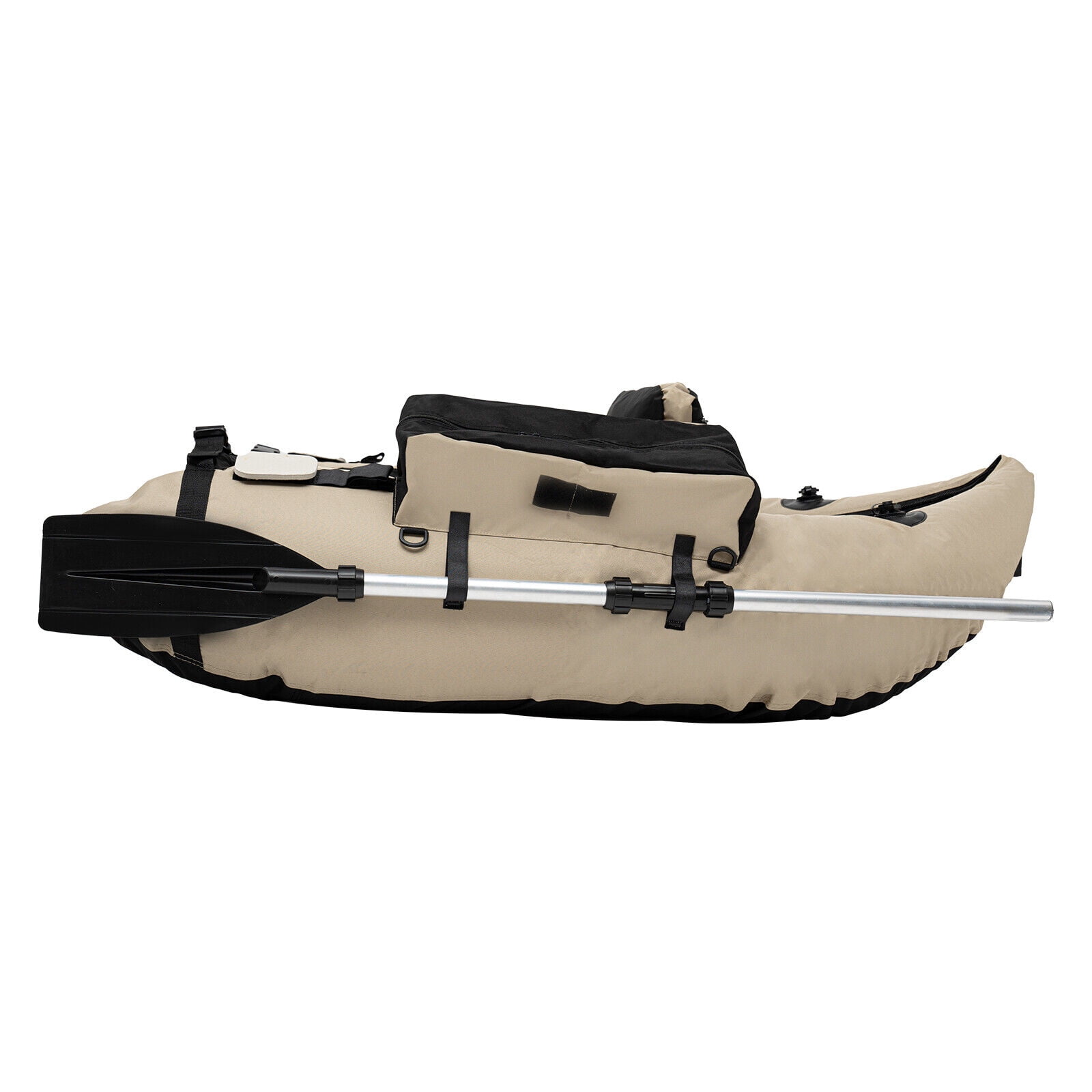 Inflatable Fishing Boat With Adjustable Shoulder Straps And Carrying Handle Khaki Oxford Cloth Fishing Boat, U-shaped Outdoor Fishing Boat