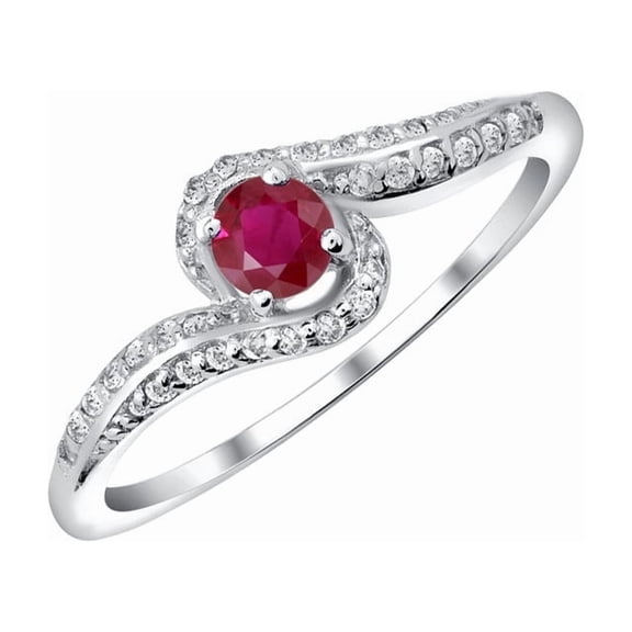 925 Sterling Silver Natural Ruby Gemstone July Birthstone Silver Ring For Women