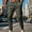 Army Green, variant on Men’s Multi-Strap Zip Cargo Jogger Pants with High Stretch Elastic-Waist & Side Zip Slots for Morning Cardio Gray XXXL