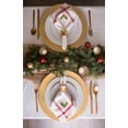 thumbnail image 3 of Contemporary Home Living Set of 6 White Embroidered Holly Corner with Red Bordered Napkin, 20", 3 of 8