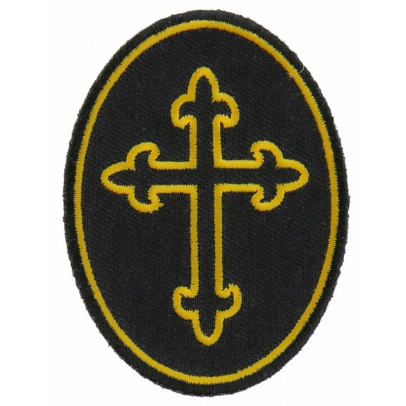 Christian Cross Oval Patch
