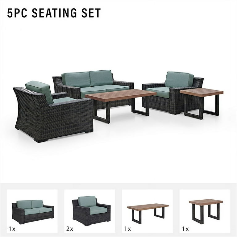 Crosley 5 piece wicker sofa set hotsell