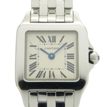 Pre-Owned Cartier Santos Demoiselle W25064Z5 Stainless Steel White and Silver Quartz... (Good)
