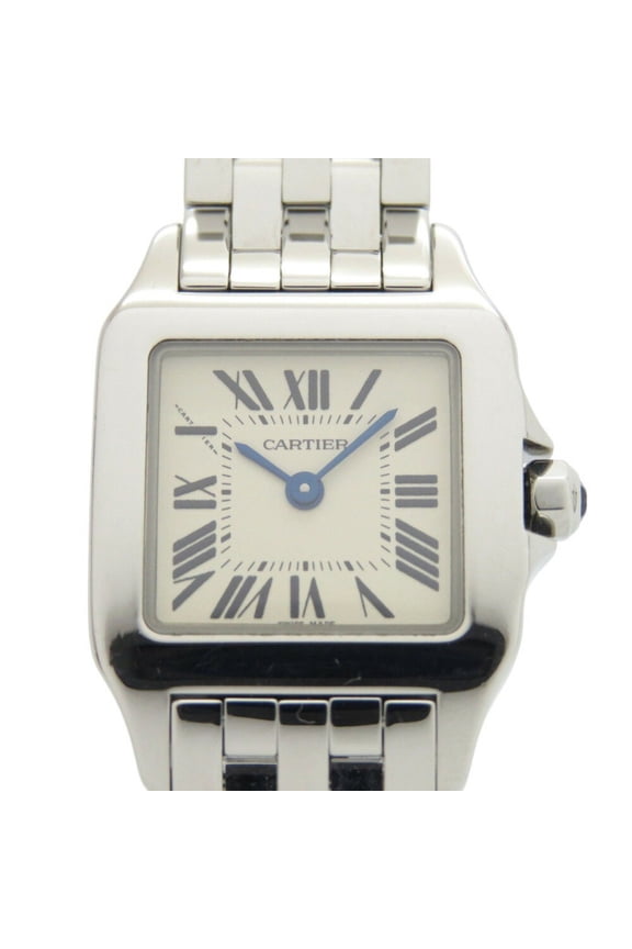 Pre-Owned Cartier Santos Demoiselle W25064Z5 Stainless Steel White and Silver Quartz... (Good)