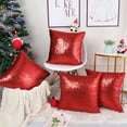 thumbnail image 4 of REGALWOVEN 4 Pcs Sequin Throw Pillow Covers, Decorative Cushion Covers for Sofa Car Seat, 18"x18" Red, 4 of 7