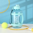 thumbnail image 1 of Botella deportiva de gran capacidad de 2400 ml con correa de mano | Tapa abatible hermética y plástico apto para uso alimentario | Para gimnasio, actividades al aire libre, oficina, senderismo y, 1 of 6