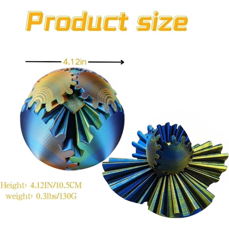 Bola De Engranajes Impresa En 3D – Juguete Sensorial Steampunk Para Aliviar El Estrés, Gira Y Articula Sus Piezas, Ideal Para Niños Y Adultos
