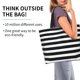 thumbnail image 2 of Balery Black And White Stripes Bolsa Tote Estilo Estético con Cremalleras, Bolsa de Hombro, Bolsa de Compras Grande y Plegable, 2 of 8
