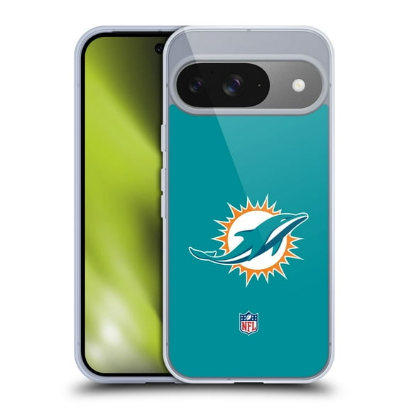 Head Case Designs NFL Miami Dolphins Logo Plain Soft Gel Case for Google Pixel 9 / Pixel 9 Pro