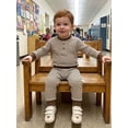 thumbnail image 4 of Loicainy Toddler Baby Boys Fall Outfit 3 6 12 18 24 Months 2T 3T 4T Casual Long Sleeve Striped Pullover with Pants 2Pcs Clothes Set, 4 of 9