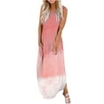 thumbnail image 2 of Lenago Robe Maxi Grande Taille pour Femmes Imprimée Sans Manches à Col Rond Longue Robe Robes d'Été de Plage en Liquidation, 2 of 5