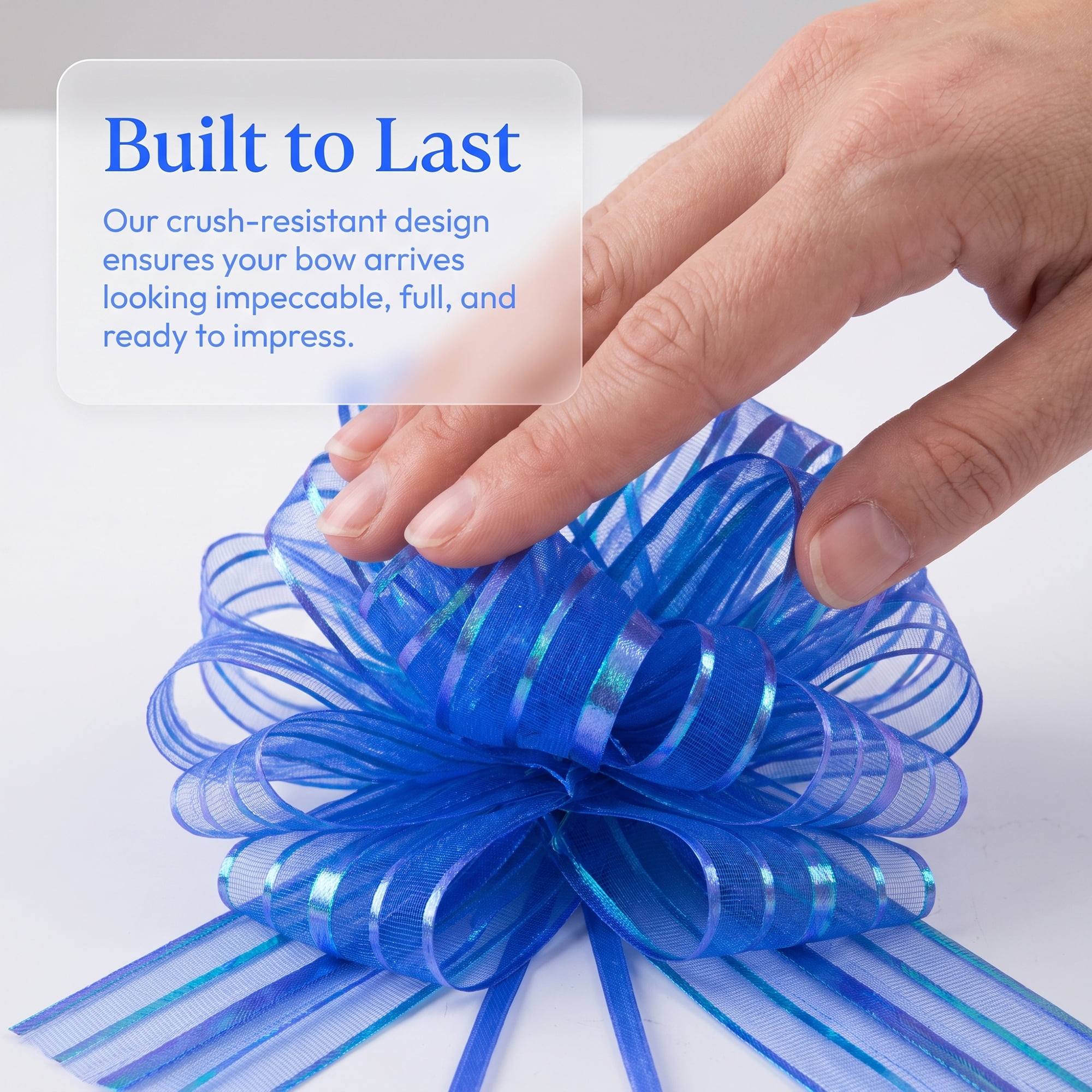 Unique Bargains Crush-Resistant Ribbon Bow for Birthday and Special Occasions Dark Blue