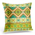 thumbnail image 1 of BOSDECO Vert Abstrait Coloré Aztec Modèle Orange American Taie d'Oreiller Housse de Coussin Étui de Coussin 18x18 Pouces, 1 of 1