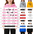 thumbnail image 2 of Otqutp Toddler Girls 2 Piece Outfit Heart Print Long Sleeve Hooded Sweatshirt Solid Straight Leg Pants Fall Clothes for Kids Teens, 2 of 5