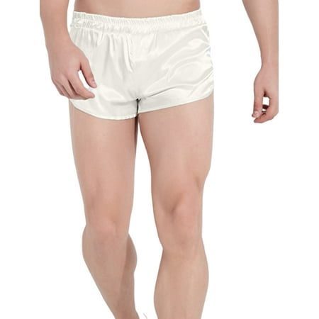 

Wrcnote Men Silk Satin Pajama Shorts Sleepwear Robes Ultra shorts Loungewear Underwear Boxers Bottoms Casual Sleep Home Short Pant