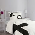 thumbnail image 3 of Ambesonne Xo Quilted Bedspread Set 2 Pcs, Simplistic Pattern, Twin Size, Black and White, 3 of 5