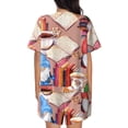 thumbnail image 3 of Lsque Gnomes Books Tea Cups Women's Short-Sleeved Pajama Set - 2 Piece Soft and Lightweight Sleepwear Set-Large, 3 of 9