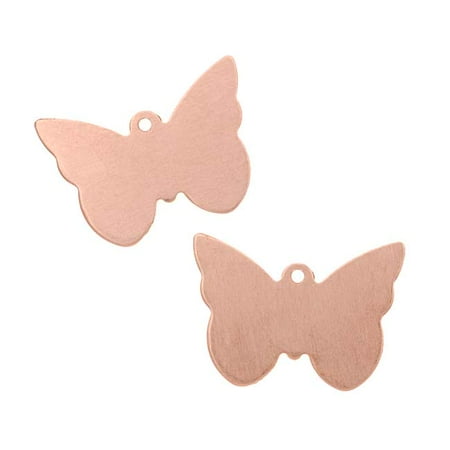 Solid Copper Designer Pendant - Solid Copper Butterfly Stamping Blank Pendants 21x14.5mm (2)