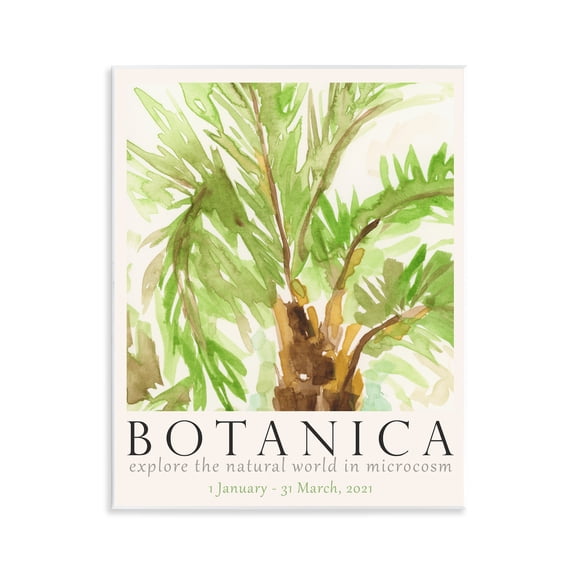 Stupell Industries Botanica Poster Palm Tree Plants & Flowers Painting Unframed Art Print Wall Art, 11 x 14