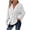White, variant on ZQGJB Lightweight Thin Jackets for Women Casual Drawstring Waffle Knitted Pullover Sweatshirt Long Sleeve Button V Neck Hooded Outwear Tops XXL