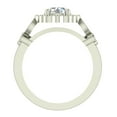 thumbnail image 4 of Diamond Engagement Rings for Women Floral Milgrain Halo Rings 14K White Gold 1.25 CT TW GIA Certified, 4 of 6