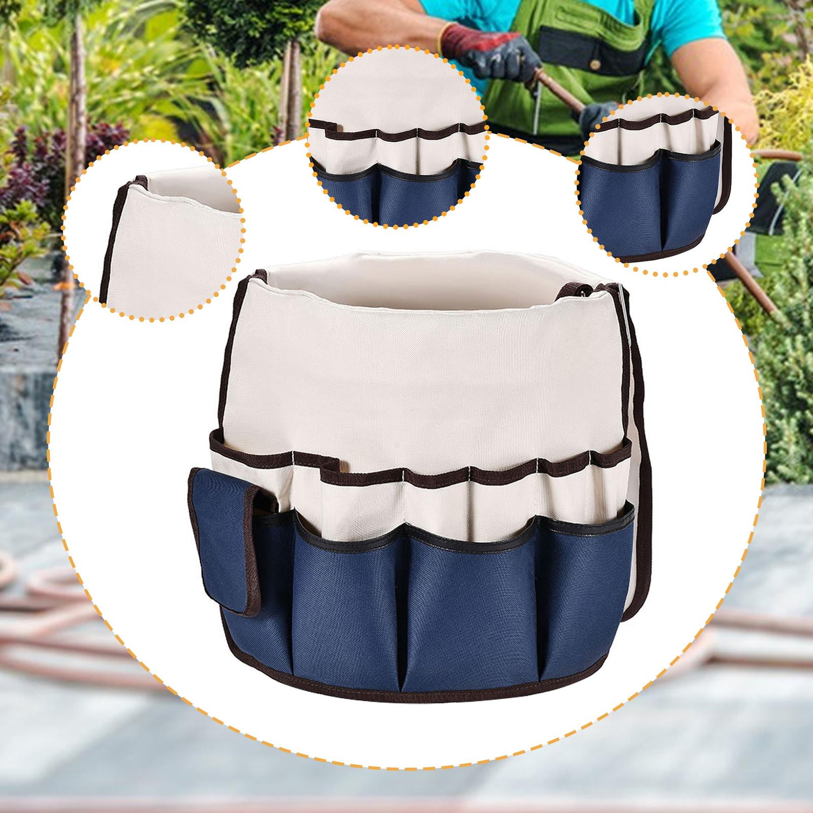 Gardening Bucket Organizer Tool Bag Large Capacity Waterproof Oxford Cloth for Home Gardeners and DIY
