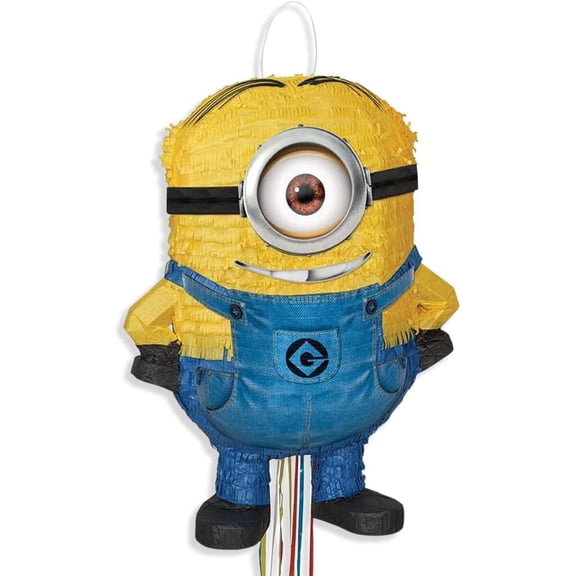 1 Count 20IN x 14.5IN Minion Shaped Despicable Me Pull String Pinata