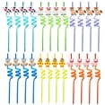 thumbnail image 2 of 24 pajitas reutilizables de plástico para beber de animales de la selva para niños, suministros para fiestas temáticas de animales de granja en colores aleatorios, 2 of 8