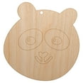 thumbnail image 1 of Happy Panda Face Wood Holiday Christmas Tree Ornament Unfinished DIY Pre-Drilled Craft, 1 of 7