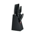 thumbnail image 1 of JS Gourmet - Knife Set with Storage Block, Stainless Steel Blade, Black, 1 of 2