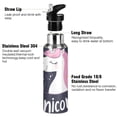 thumbnail image 3 of Elegant Unicorns Flowers Sports Bottle with Straw Stainless Steel Water Jug Portable Thermal Cup Leak-proof 600ML, 3 of 9