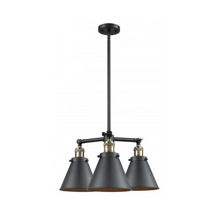 

Black Antique Brass Tone Chandeliers 21 Wide Steel/Cast Brass Medium Base 3 Light Fixture