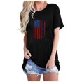 thumbnail image 2 of Pntutb Hauts Courts pour Femmes T-Shirt à Manches Courtes à Col Rond Imprimé Drapeau à la Mode pour Femmes Choix Éclair, 2 of 4