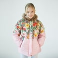 thumbnail image 4 of XXWXYD Kids Boys Girls Floral Print Winter Coat, Cotton Parka Hooded Snowsuit Jacket, Warm F𝗎r-Lined Windproof Puffer Outerwear, Thicken Down Insulated Waterproof, 4 of 8