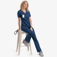 thumbnail image 1 of LYMAYTER Women's Scrubs Nurses S-2XL Medical Uniform Nurses Uniforms Solid Color Scrubs Nurses, 1 of 2
