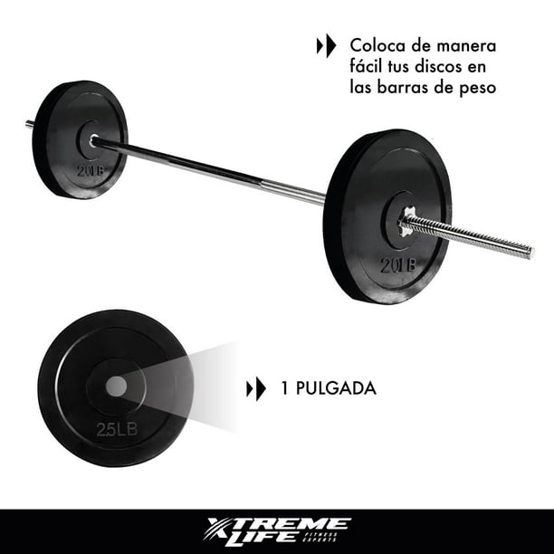 Barra Recta Barra De Crossfit Con Discos Kit De Pesas Barra Recta