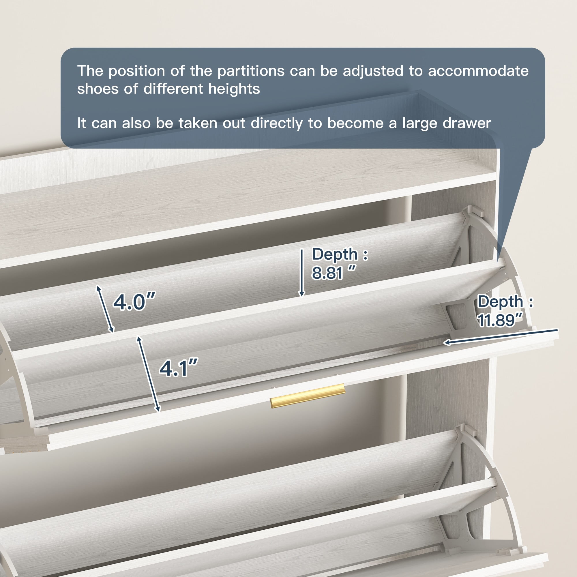 Finihen Shoe Storage Cabinet with 2 Flip Drawers for Entryway, Freestanding Storage Racks Hidden Narrow Shoe Organizers with Metal Legs, White Finihen Shoe Storage Cabinet with 2 Flip Drawers for Entryway, Freestanding Storage Racks Hidden Narrow Shoe Organizers with Metal Legs, White