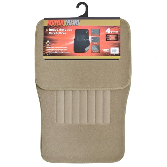 Motor Trend Premium Carpet Car Floor Mats - 4 Pieces Thick Carpet Cushion Mat-Universal Fit