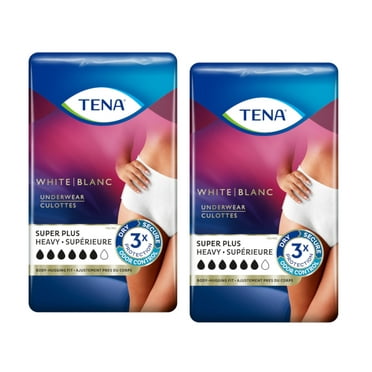 Tena Women XL Super Plus Heavy Incontinence Underwear, Stylish White 14 Ct. - Pack of 2