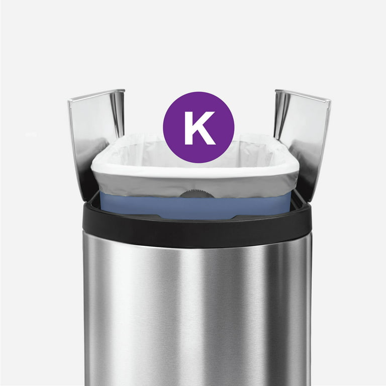 simplehuman Code K Custom Fit Drawstring Trash Bags in Dispenser Packs, 60  Count, 35-45 Liter / 9.3-12 Gallon, White 