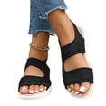 thumbnail image 5 of Domuza Women’s Ultra-Breathable Mesh Sport Sandals, Open Toe Lightweight Slip-On Walking Shoes with Comfortable Cushioned Sole for Summer and Travel Black 9（EU-42）, 5 of 7