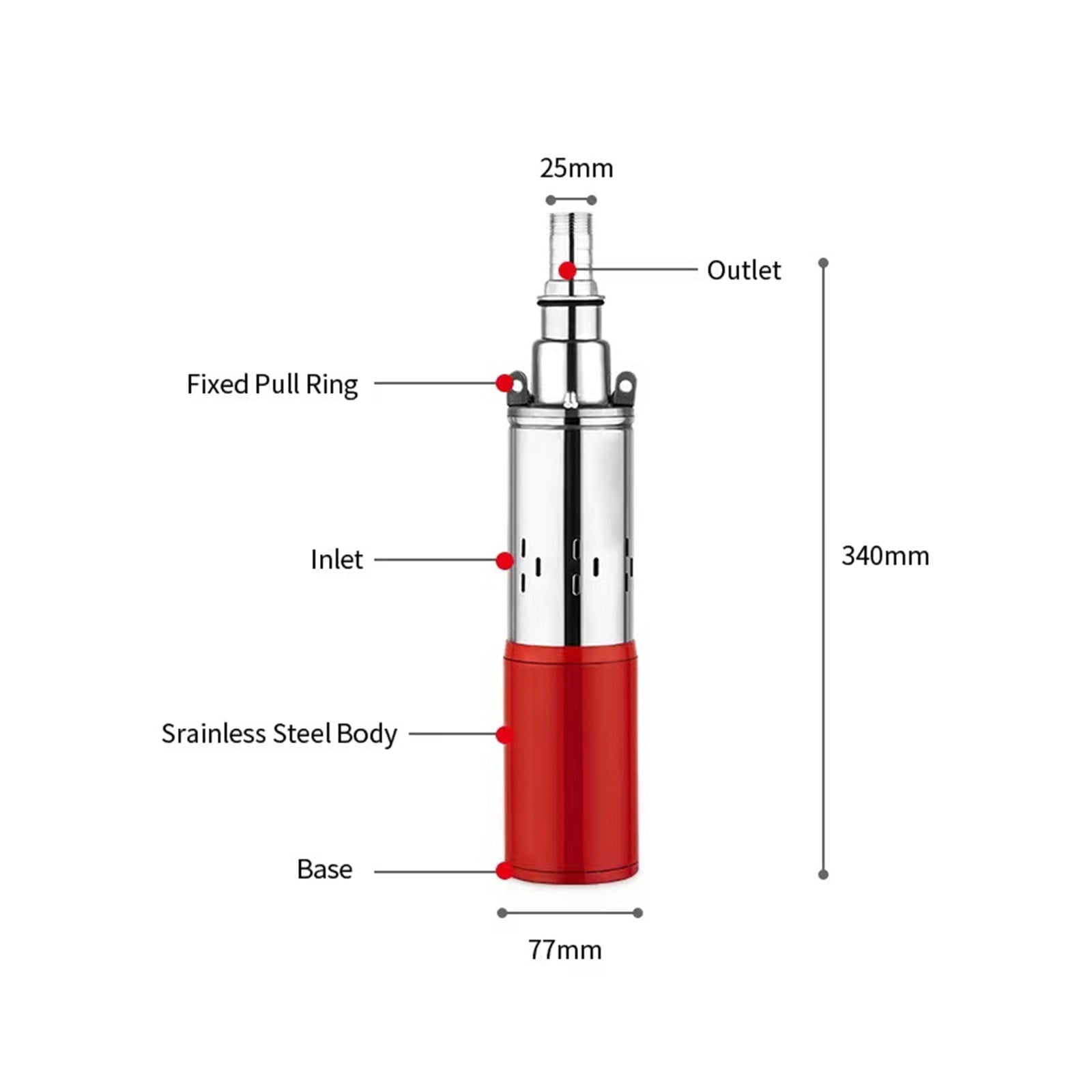 DC 12V/24V Solar Water Pump High Pressure Deep Well Pump Submersible Pump High Lift 30-50M Garden Home Agricultural Irrigation ,High Quality Solar Fountain Water Pump Kit - A_24V LIFT 50M