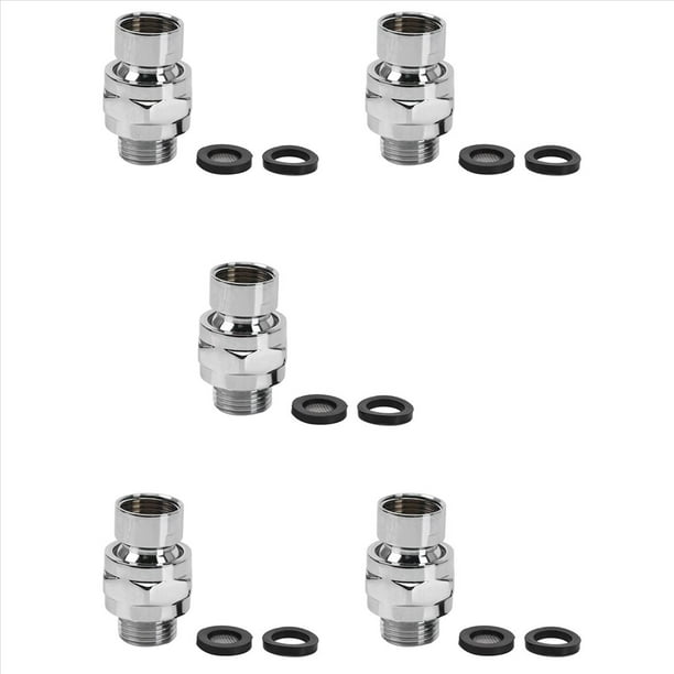 5X Adaptador Giratorio Ajustable de Ángulo de Cabezal de Brazo de Ducha de Rótula de LatóN Cromado