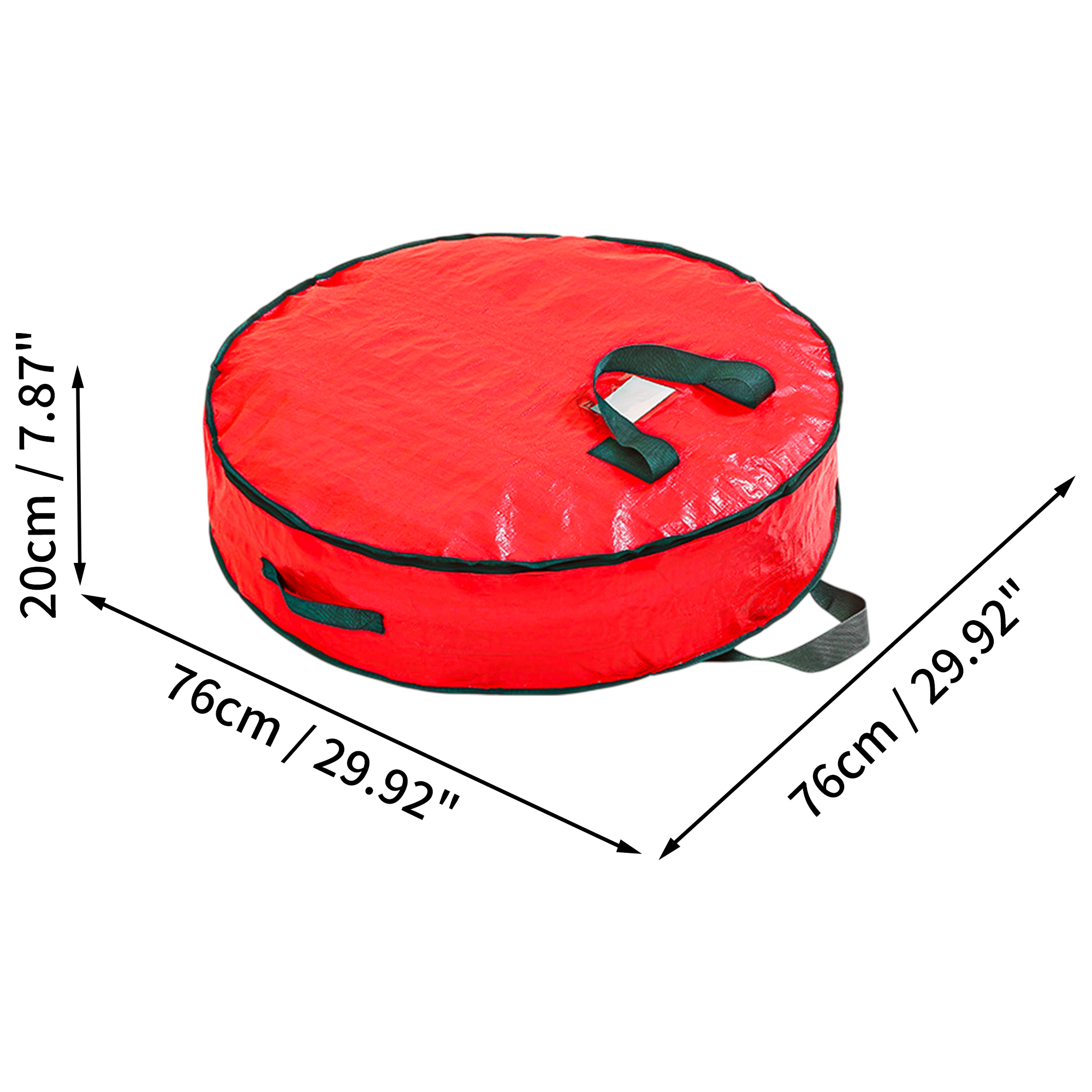 Unique Bargains Christmas Wreath Pattern Bag Storage Bag Storage Bins 1 Pc Red Medium