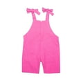 thumbnail image 2 of Zhuashum Romper For Girls Teens Solid Color Jumpsuit Round Neck Sleeveless Outfits Holiday Summer Sweet Simple Style Clothes Hot Pink 11-12 Years, 2 of 8