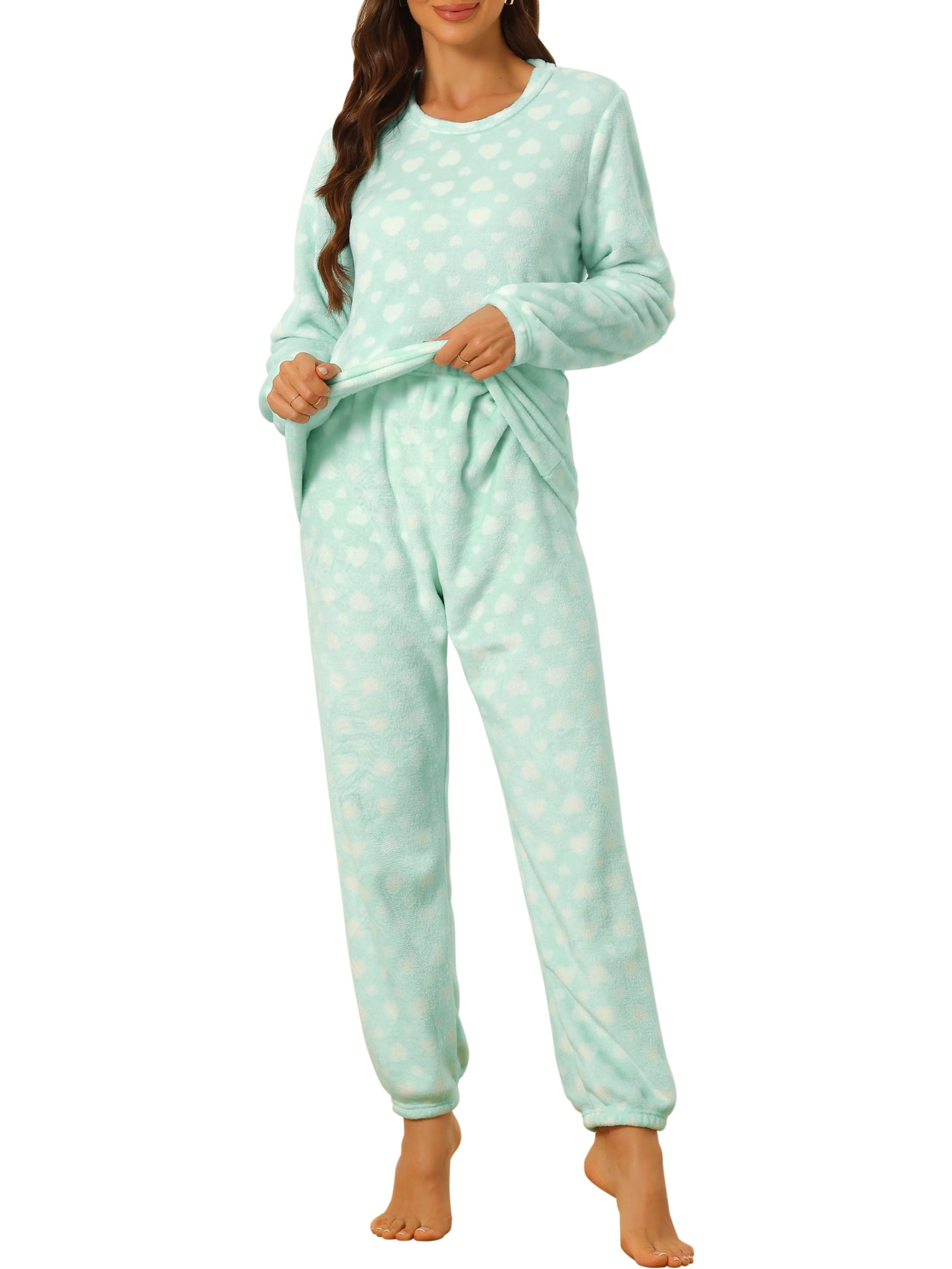 JFMTHS Winter Thick Warm Flannel Pajamas Sets For Women Sleepwear