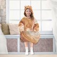 thumbnail image 7 of Wearable Blanket with Sleeves and Pocket Oversized Hooded Sweatshirt 3-14 YR Brown and Peach Swirling L, 7 of 7