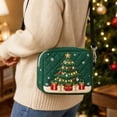 thumbnail image 6 of Christmas Quilted Crossbody Purse, Cute Embroidered Winter Character Shoulder Handbag with Adjustable Strap & Secure Zipper, Festive Casual Daily‑use Sling Bag Holiday Gift for Women and Girls, 6 of 7
