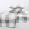 thumbnail image 3 of Soft Polar Fleece Plaid Sheet Set, 3-Piece Twin Size Sheets, Plaid Grey, 3 of 5